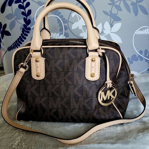 Michael Kors Brown and Tan Satchel Structured Elegance - Picture 1 of 5